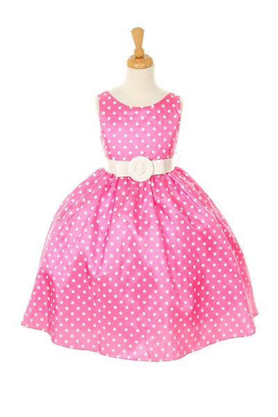 pink polka dot dress